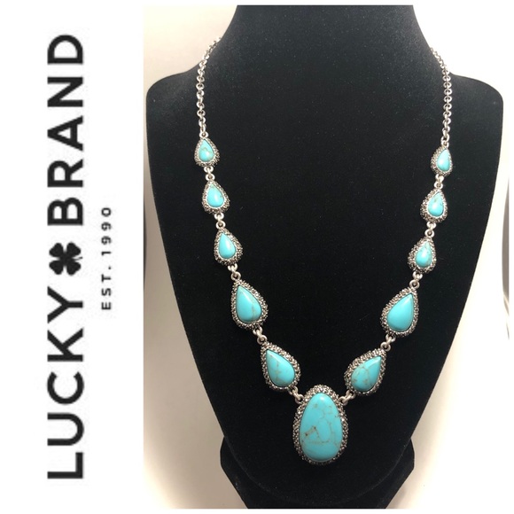 Lucky Brand Jewelry - Lucky Brand ST Turquoise & Hematite Necklace